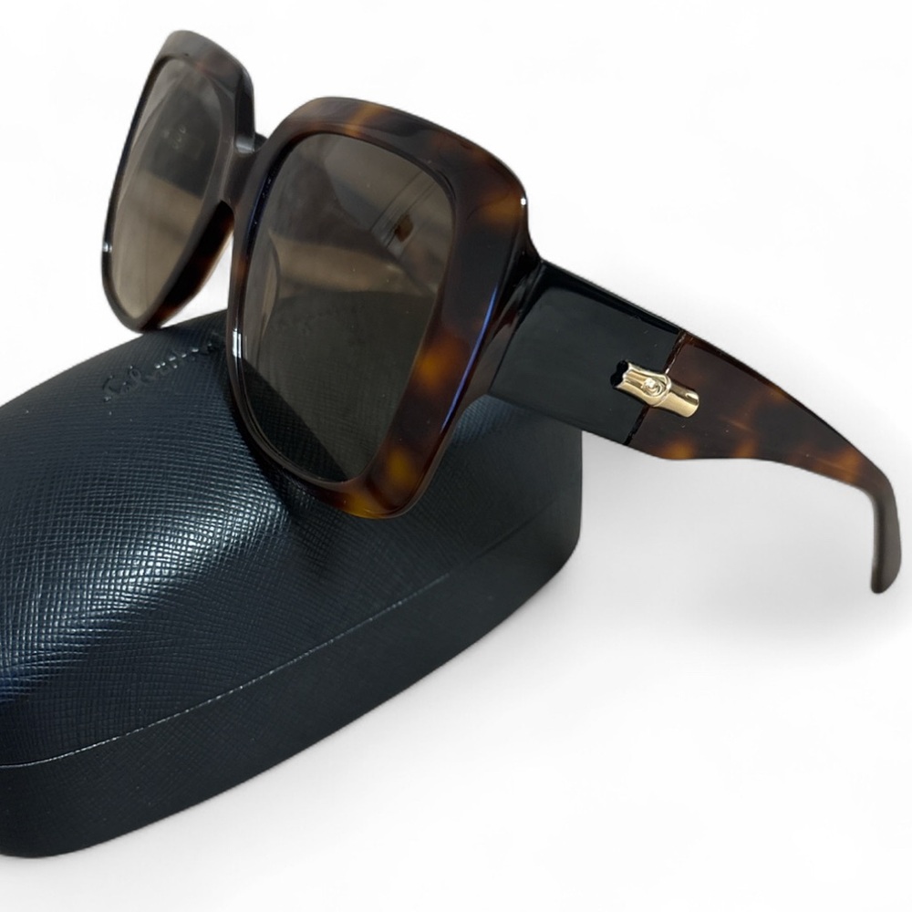 Authentic Longchamp Roseau 53mm Gradient Square Oversized Sunglasses Havana